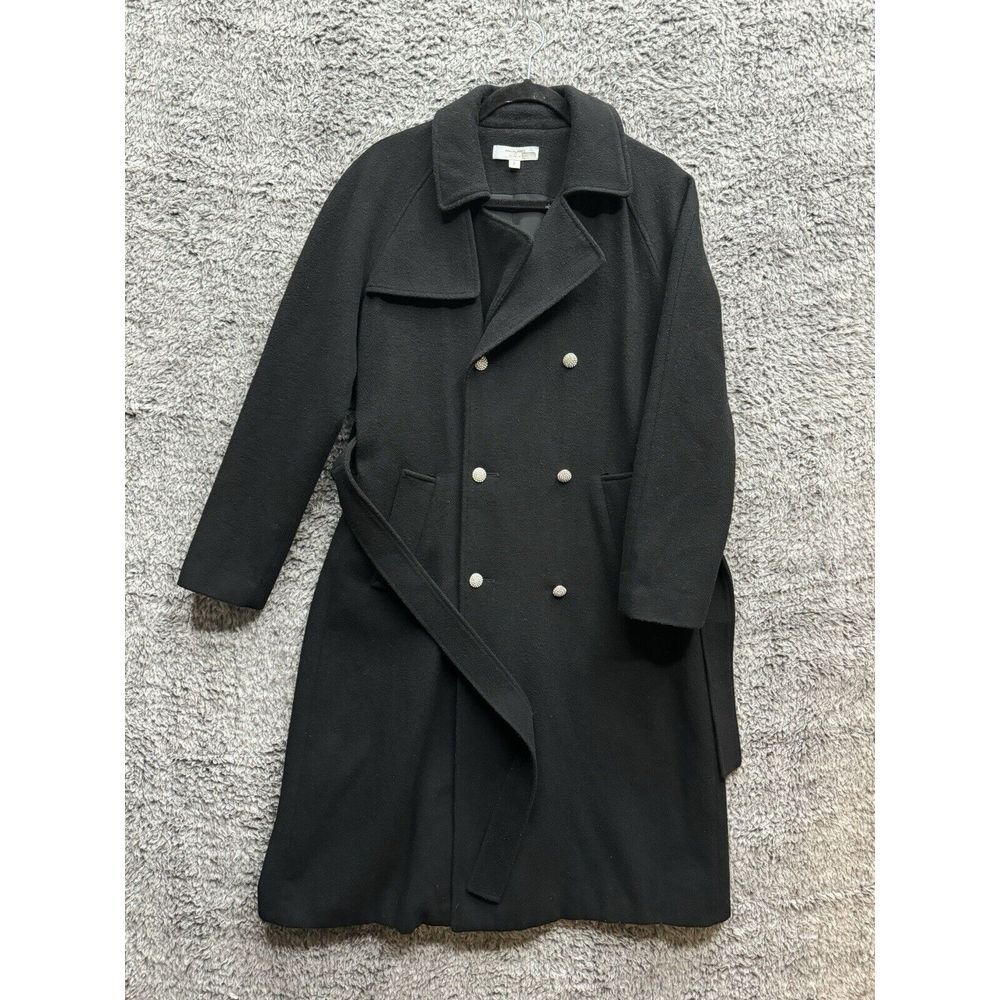 Adam Lippes Collective Black‎ Wool Trench Coat Size 2 $548